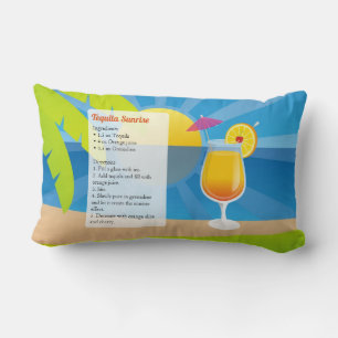 Tequila Sunrise Recipe Lumbar Pillow
