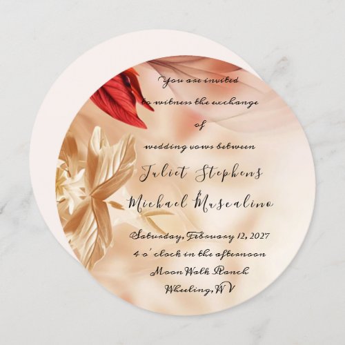 Tequila Sunrise Round Wedding Invitation