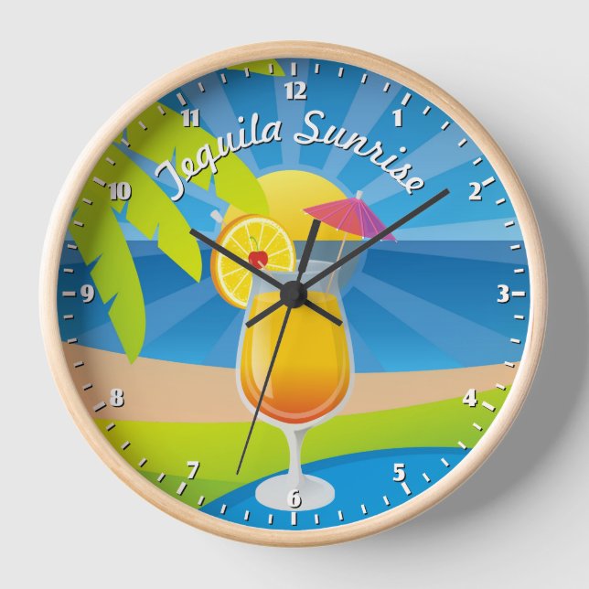 Tequila sunrise wall clock (Front)