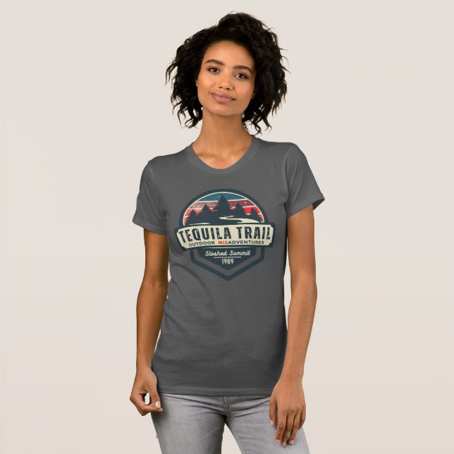 Tequila Trail T-shirt Funny Drinking Tee Humor (Front Full)