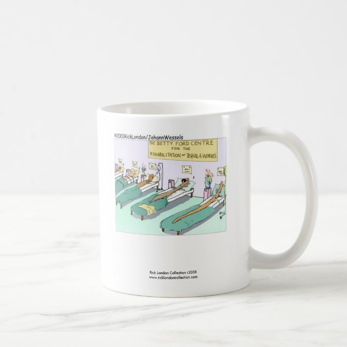 Tequila Worm Rehab Funny Cartoon Coffee Mug Mug