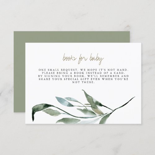 Tera _ Boho Greenery Gold Books for Baby Card