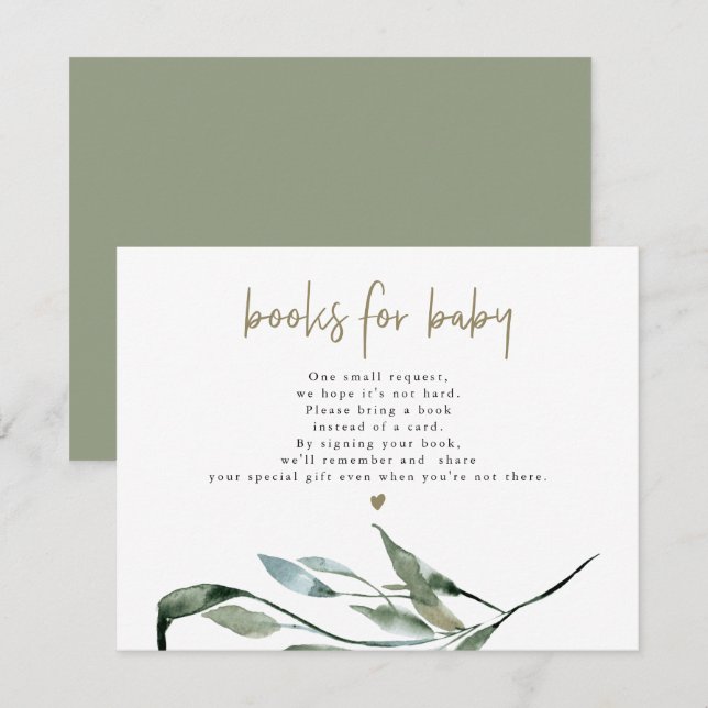 TERA Fall Watercolor Greenery Books for Baby Card (Front/Back)