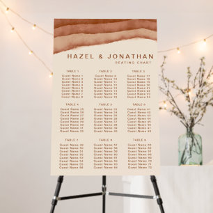 Teracotta Ombre Boho Wedding Seating Chart Foam Board