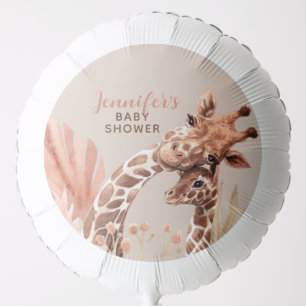 Teracotta Tan Boho Giraffe Baby Shower Balloon