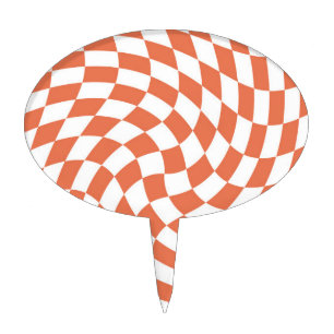 Teracotta Wedding Collection Check Checkered Cake Topper