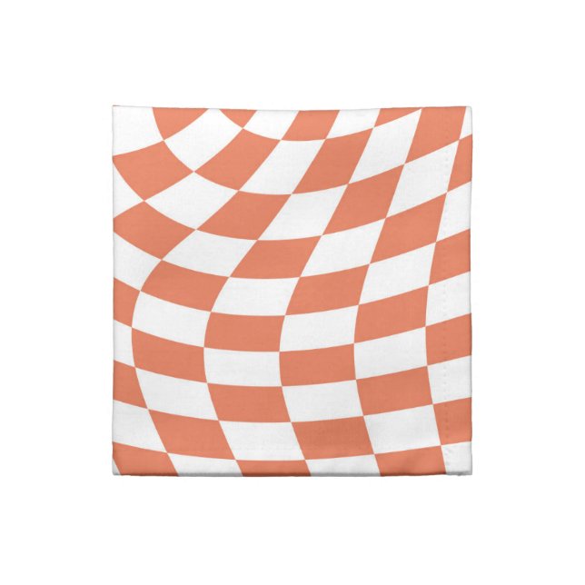 Teracotta Wedding Collection Check Checkered   Cloth Napkin (Quarter Fold)