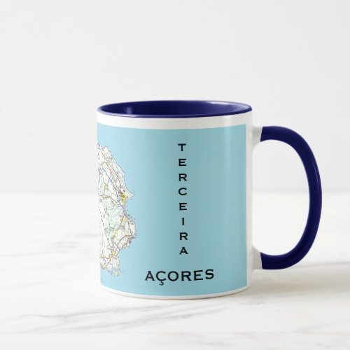 Terceira Azores Map Custom Mug
