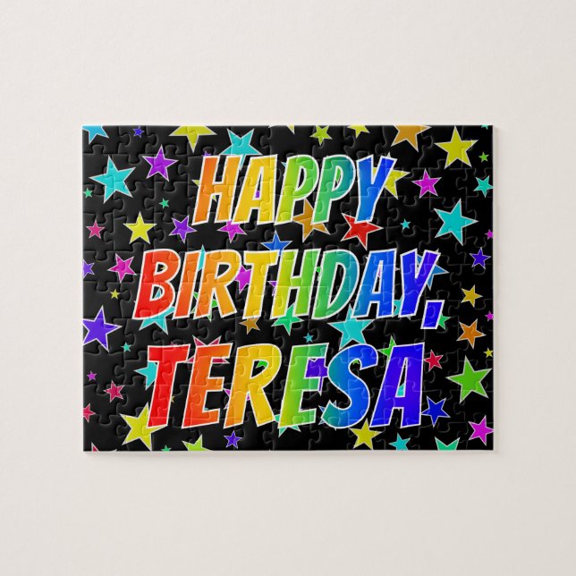 "TERESA" First Name, Fun "HAPPY BIRTHDAY" Jigsaw Puzzle (Horizontal)
