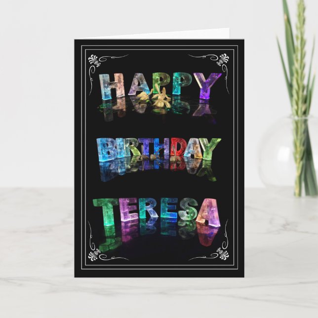 Teresa -  Name in Lights greeting card (Photo) (Front)