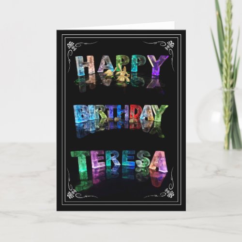 Teresa _ Name in Lights greeting card Photo