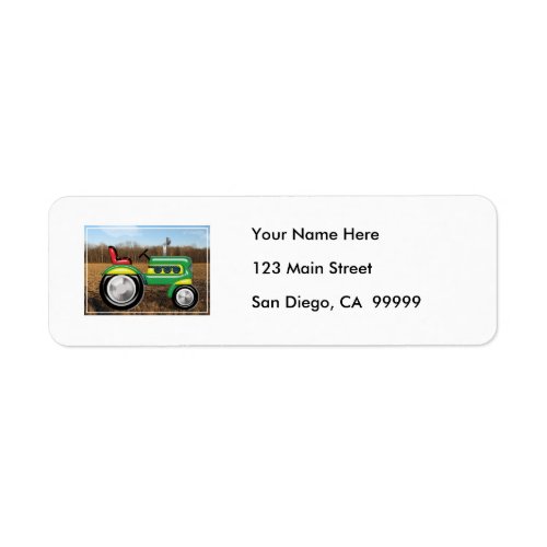 Teriffic Green Tractor in the Fields Label