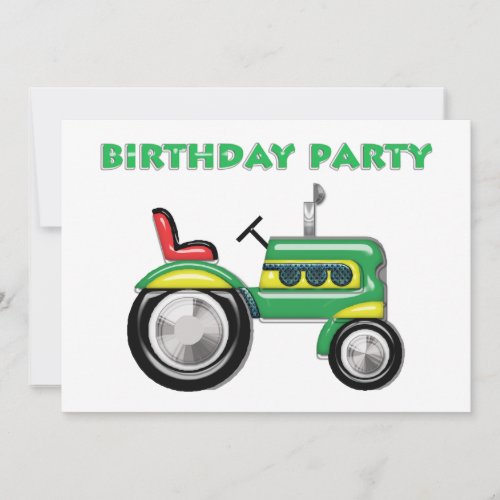 Teriffic Tractor Birthday Invitation