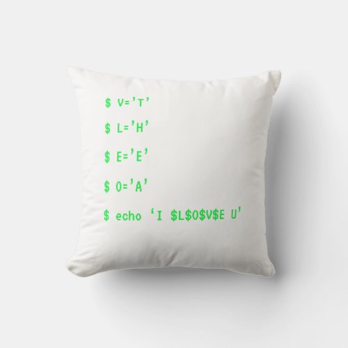 Terminal Commands With a Hidden Meaning Throw Pillow