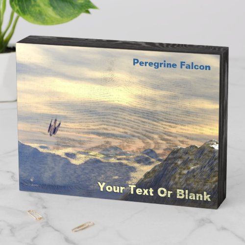 Terminal Velocity Peregrine Falcon Wooden Box Sign