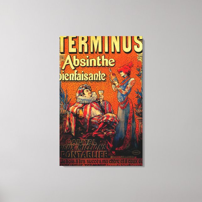 Terminus Absinthe Vintage PosterEurope Canvas Print (Front)