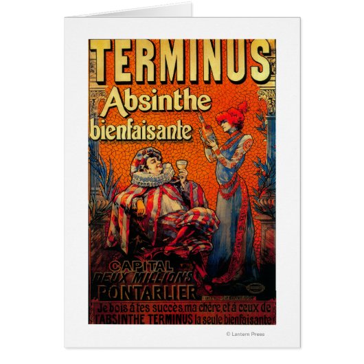 Terminus Absinthe Vintage PosterEurope Cards (Front)