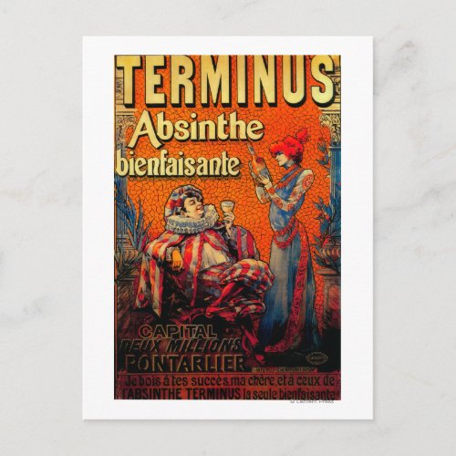 Terminus Absinthe Vintage PosterEurope Postcard