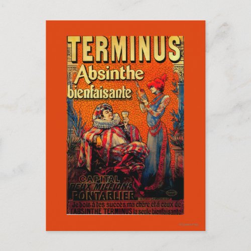 Terminus Absinthe Vintage PosterEurope Postcard