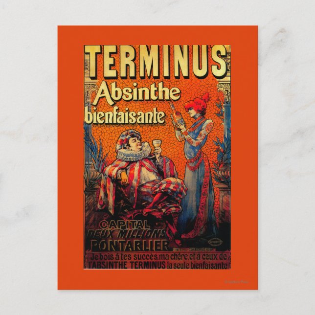 Terminus Absinthe Vintage PosterEurope Postcard (Front)