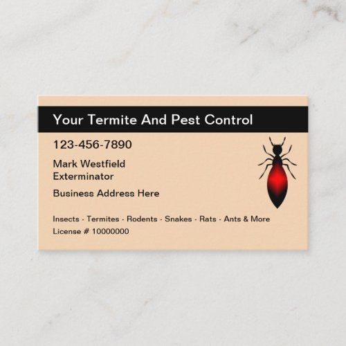 Termite Pest Control Exterminator Theme Business Card