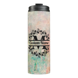 Termo M Floral Monogram Letter Thermal Tumbler