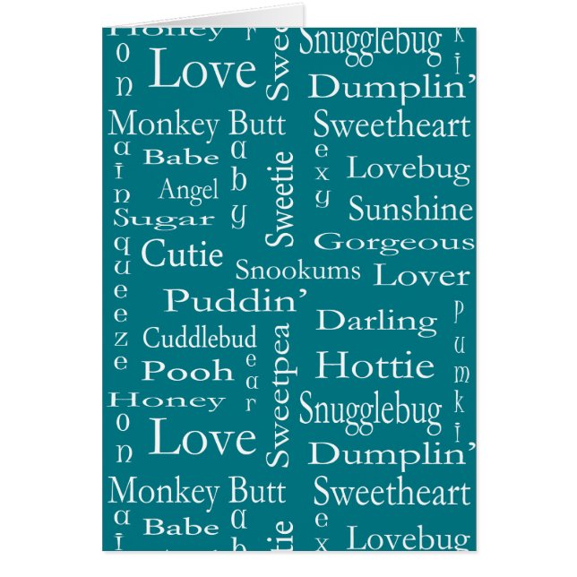 Terms Of Endearment by Shirley Taylor Cards (Front)