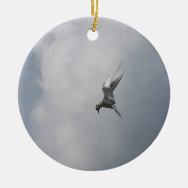 Tern in the Sky ornament, customize Ceramic Ornament (Front)