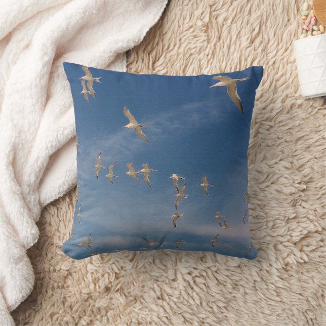 Terns Overhead Throw Pillow (Blanket)