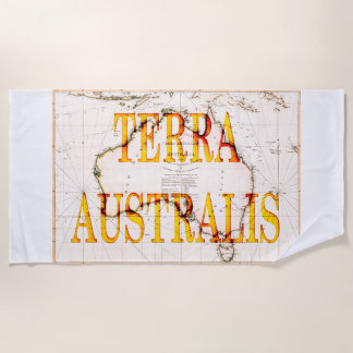 Terra Australis Map 1814 Beach Towel