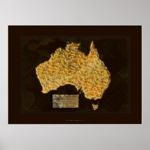 TERRA AUSTRALIS Map Art Poster