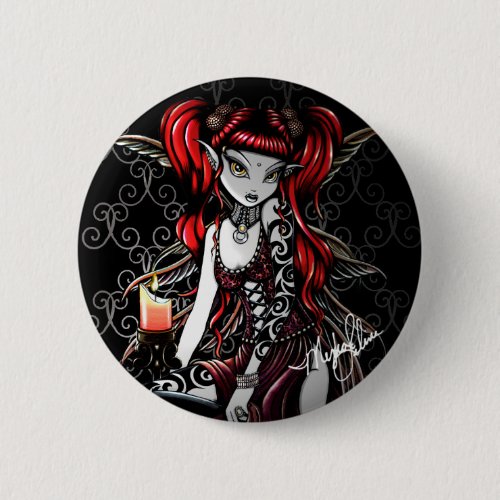 "Terra" Candle Light Tattoo Fairy Pinback Button