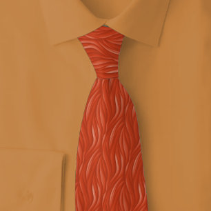 Terra Cotta Abstract Ribbons Neck Tie