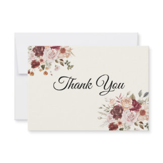 Terra Cotta and Green Thank You Card