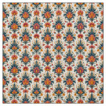 Terra Cotta and Green Vintage Damask Fabric