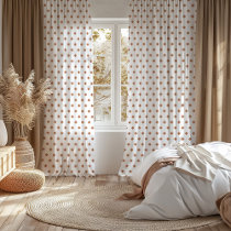 Terra Cotta and White Cross Blackout Curtains