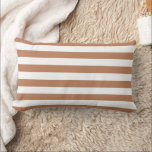 Terra Cotta and White Stripes Lumbar Pillow<br><div class="desc">Design your own custom lumbar throw pillow in any color to perfectly coordinate with your home decor in any room! Use the design tools to change the background color behind the white horizontal stripe pattern, or add your own text to include a name, monogram initials or other special text. Every...</div>