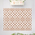 Terra Cotta and White Trellis Pattern Rug | Zazzle