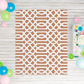 Terra Cotta and White Trellis Pattern Rug | Zazzle