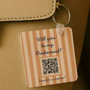 Terra Cotta Bridesmaid Proposal Photo Bag Charm Keychain