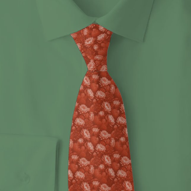 Terra Cotta Cactus Blooms Neck Tie (Creator Uploaded)