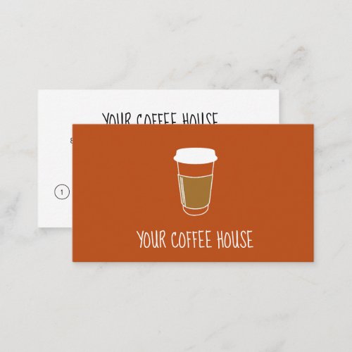 Terra cotta Custom Coffee House Loyalty Card