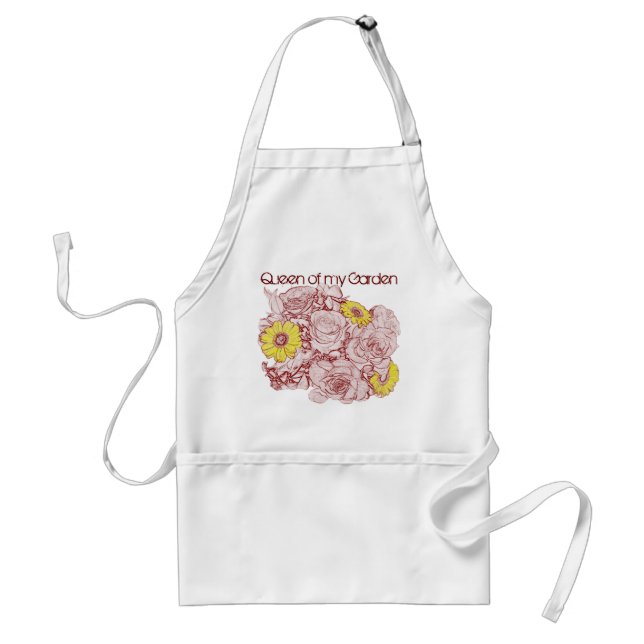 Terra  Cotta Edge Yellow Daisy Rose Bouquet Custom Adult Apron (Front)