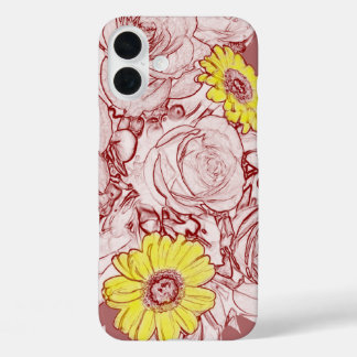 Terra Cotta Edged Bouquet iPhone 16 Plus Case