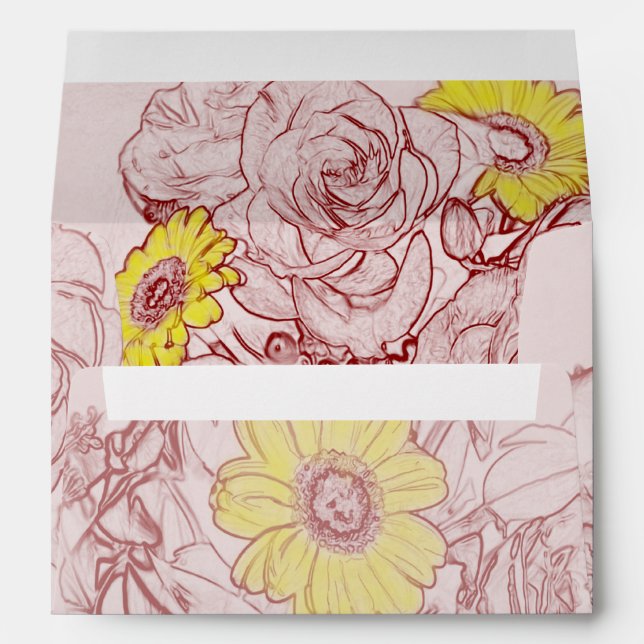 Terra  Cotta Edged Bouquet Envelope (Back (Bottom))