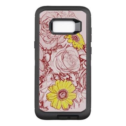 Terra Cotta Edged Bouquet | Flower Outlines OtterBox Defender Samsung Galaxy S8+ Case