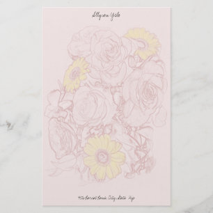 Terra Cotta Edged Bouquet Personalized Stationery
