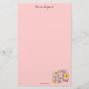Terra  Cotta Edged Bouquet Stationery