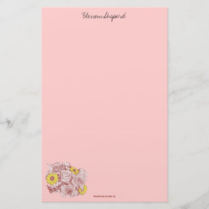 Terra  Cotta Edged Bouquet Stationery