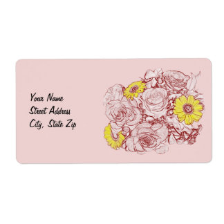 Terra  Cotta Edged Bouquet Template Label